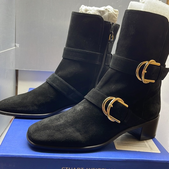 Floor sample STUART WEITZMAN Britain Boot SB13 Black Sport Suede - Picture 6 of 11